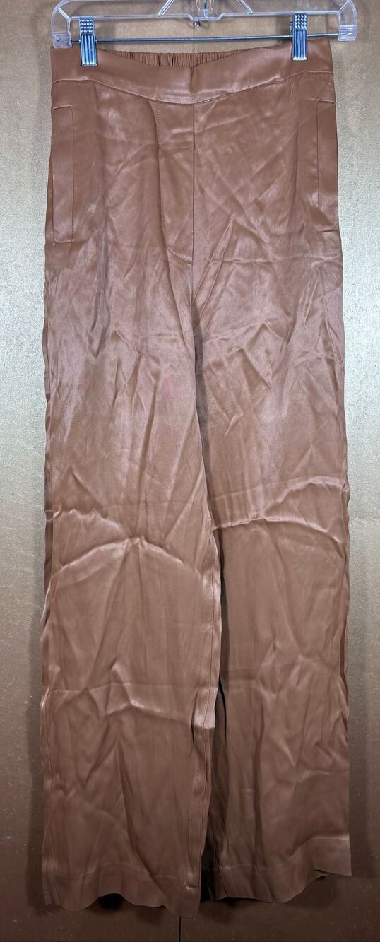 & other stories pull on satin wide leg trousers size 4